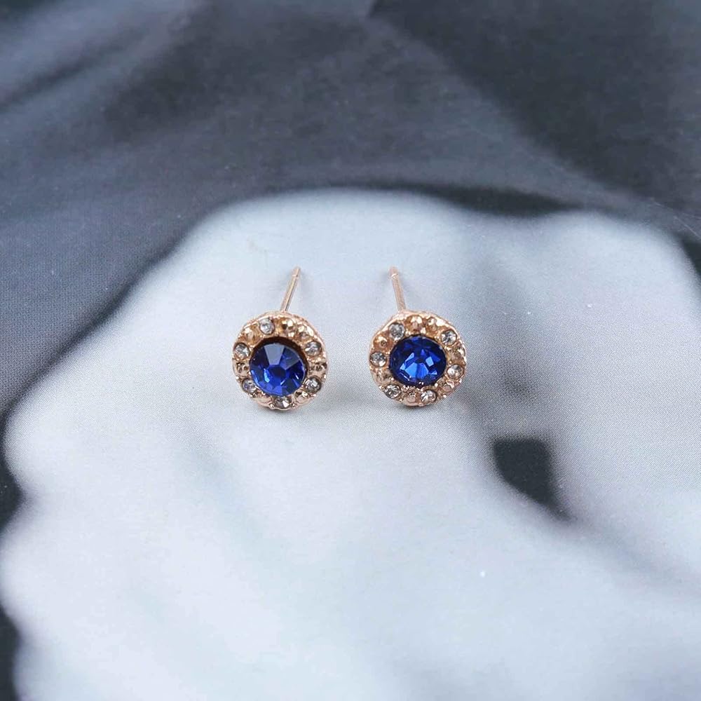 Amazon.com: Yheakne Vintage Tiny Sapphire Stud Earrings